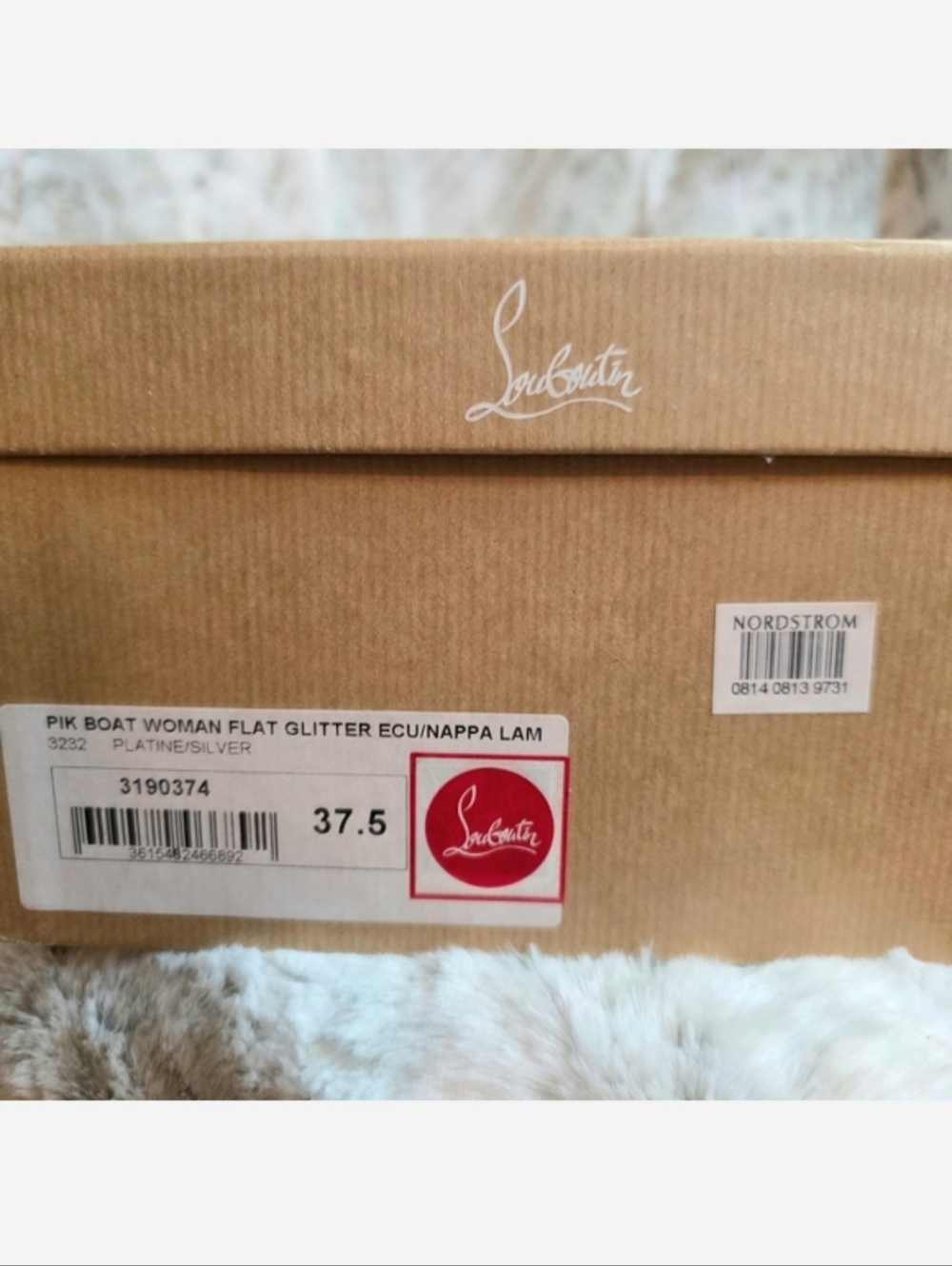 Christian Louboutin Pik Boat slip-on Spiked Leather Sneakers Silver Gold EU 37.5 - Picture 11 of 11